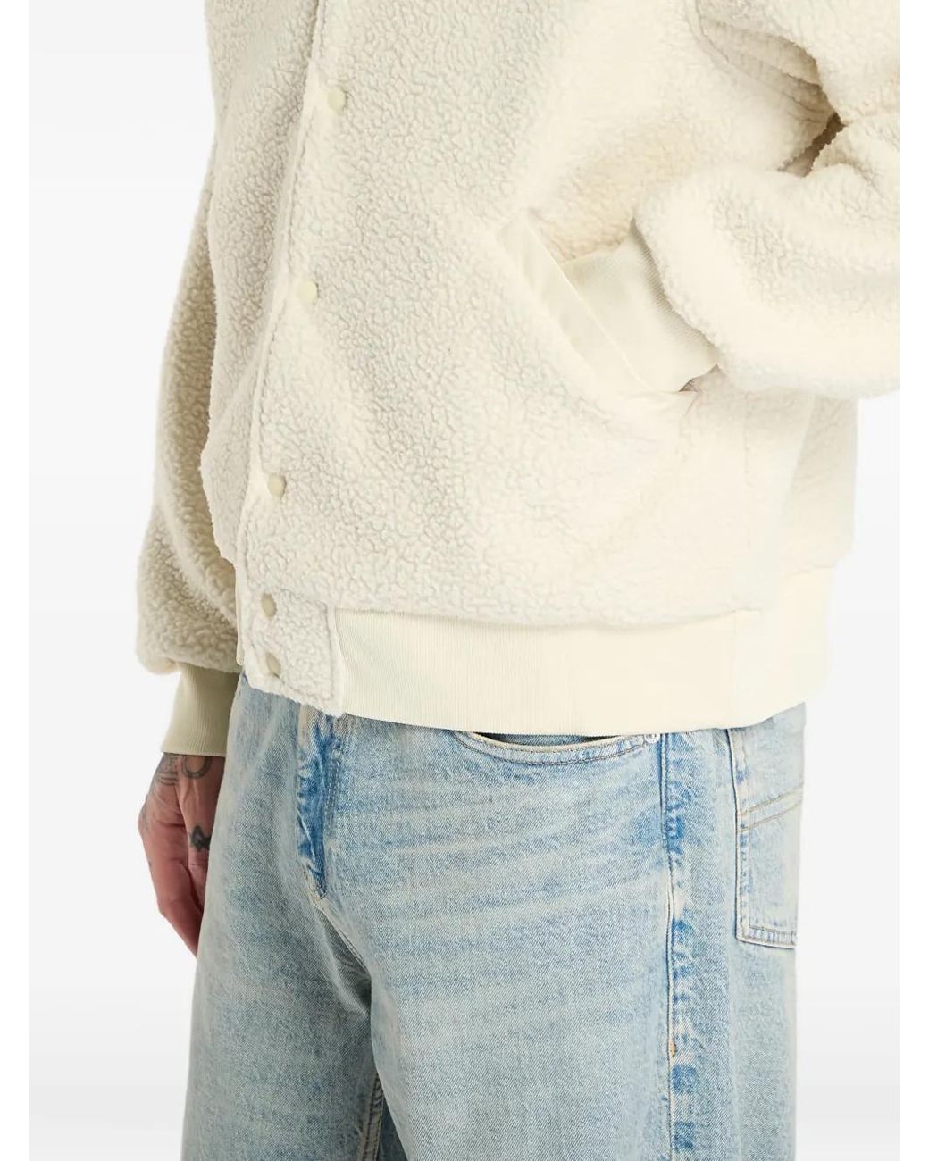 Nike White Fleece Coach Jacket for men
