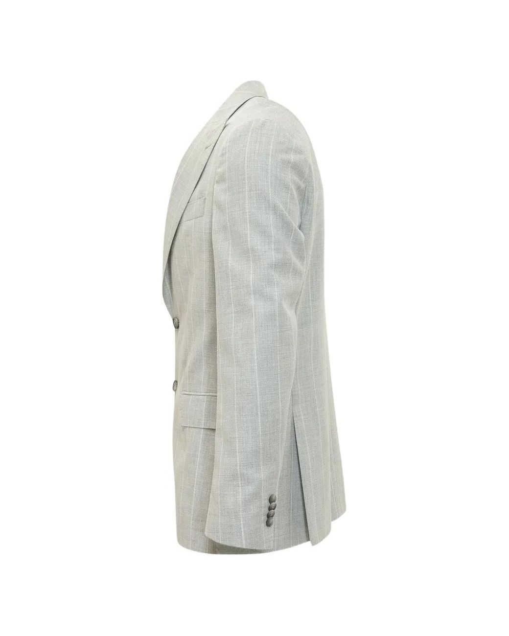 Boss Gray Striped-Pattern Suit for men