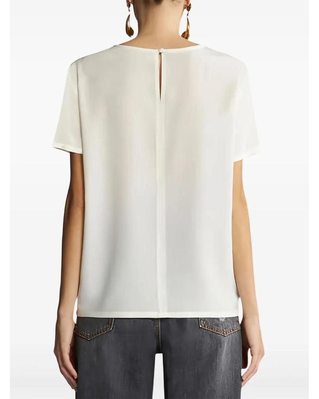 Etro White Silk Blouse