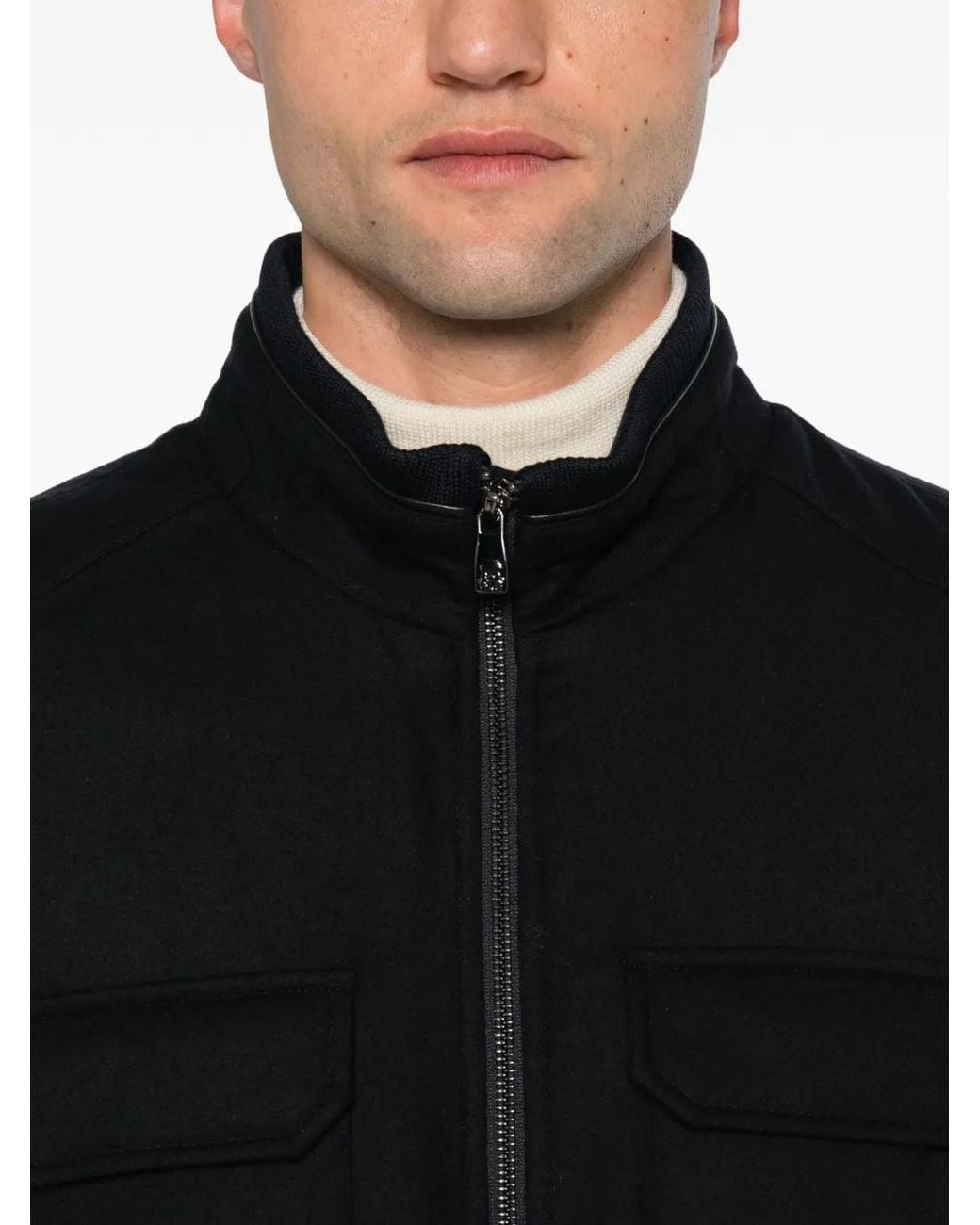 Corneliani Black Flap-Pockets Jacket for men