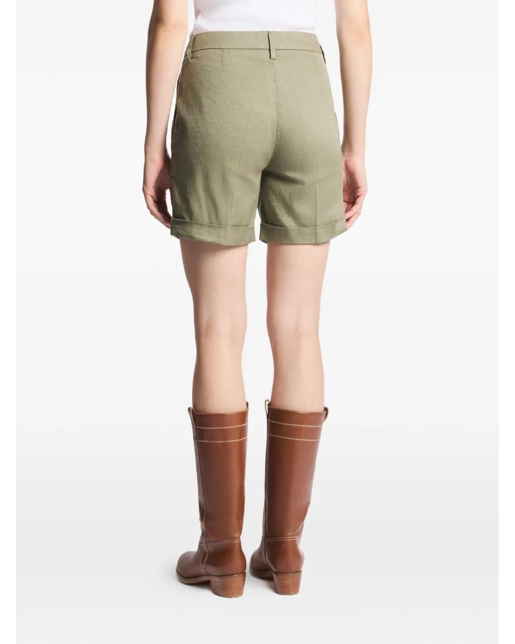 Fay Green Pleated Shorts
