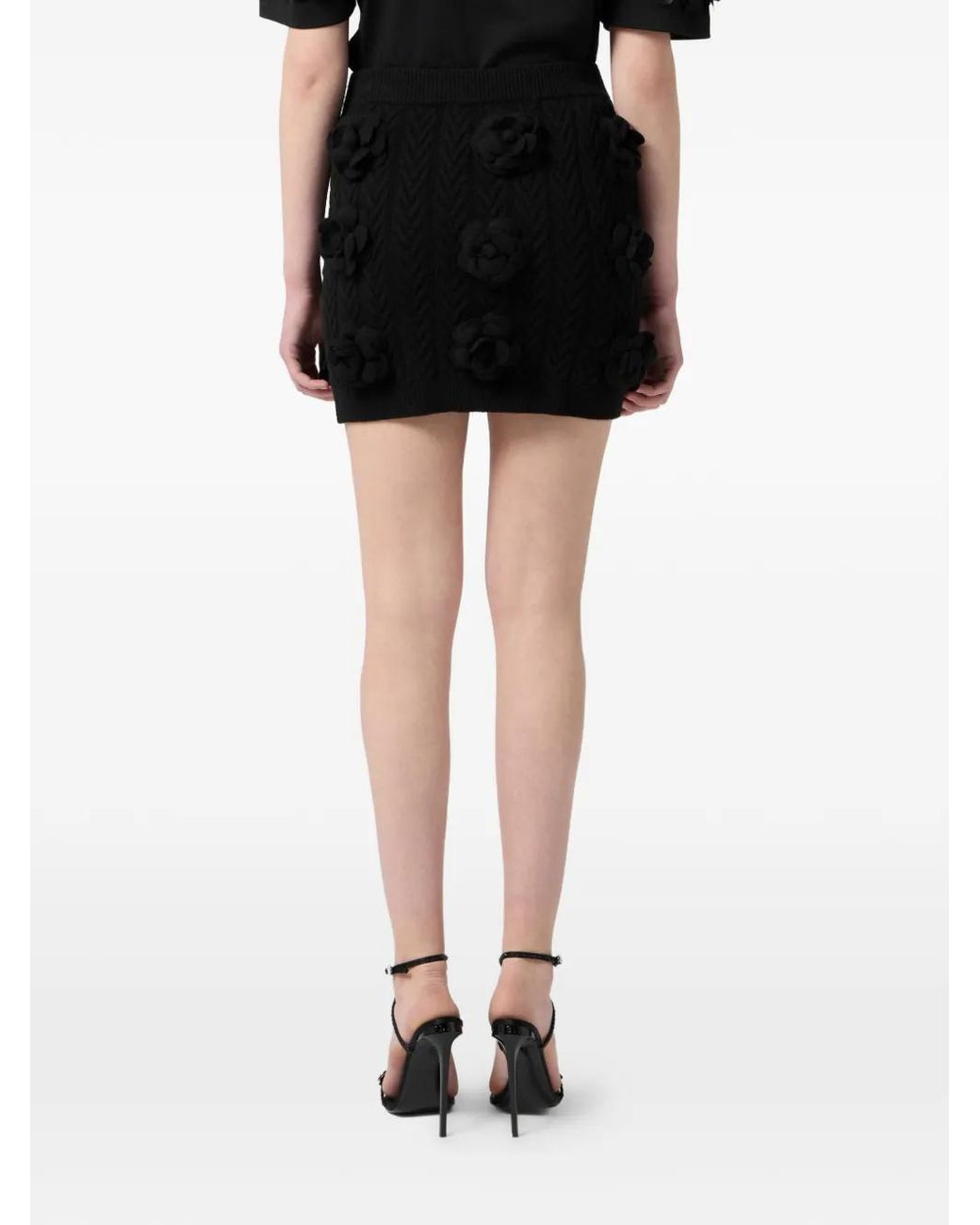 Philipp Plein Black Minijupe À Fleurs
