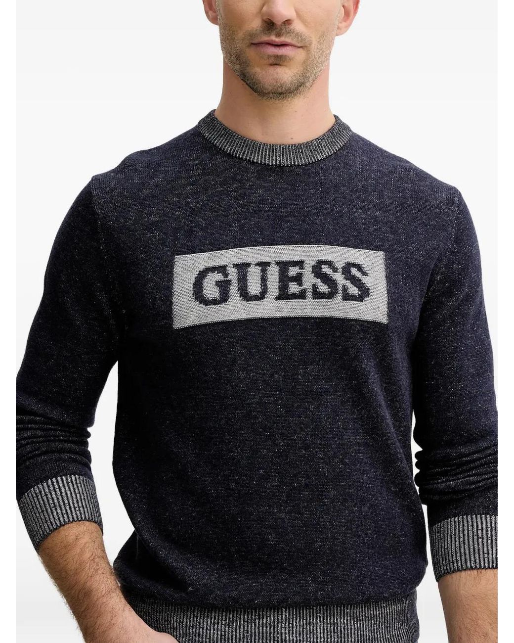 Guess Blue Logo Sweater for men