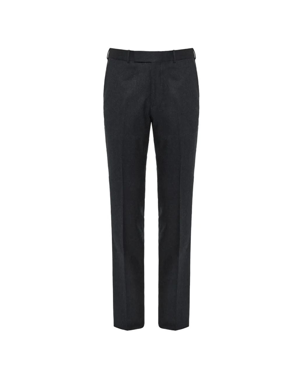 Zegna Black Pressed-Crease Trousers for men