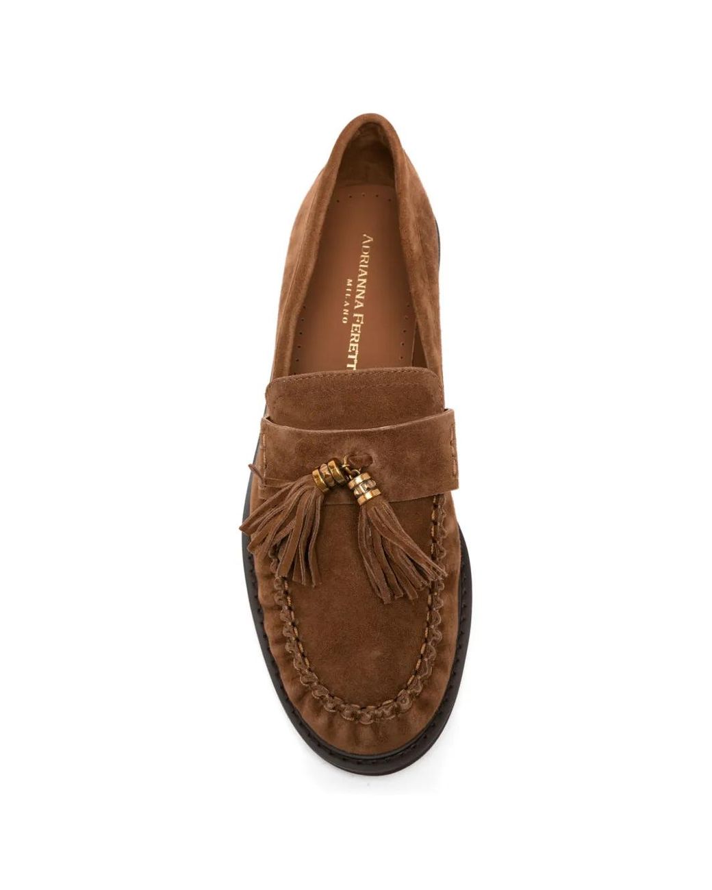 ADRIANNA FERETTI Brown Tassel-Detail Loafers