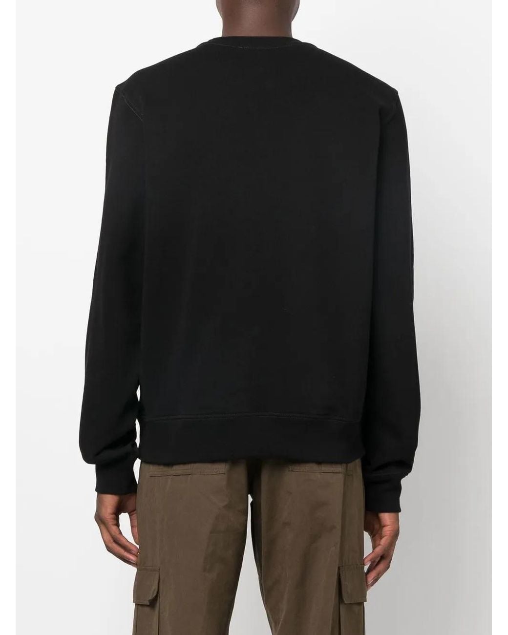 DIESEL Black Logo-Print Cotton Jumper for men