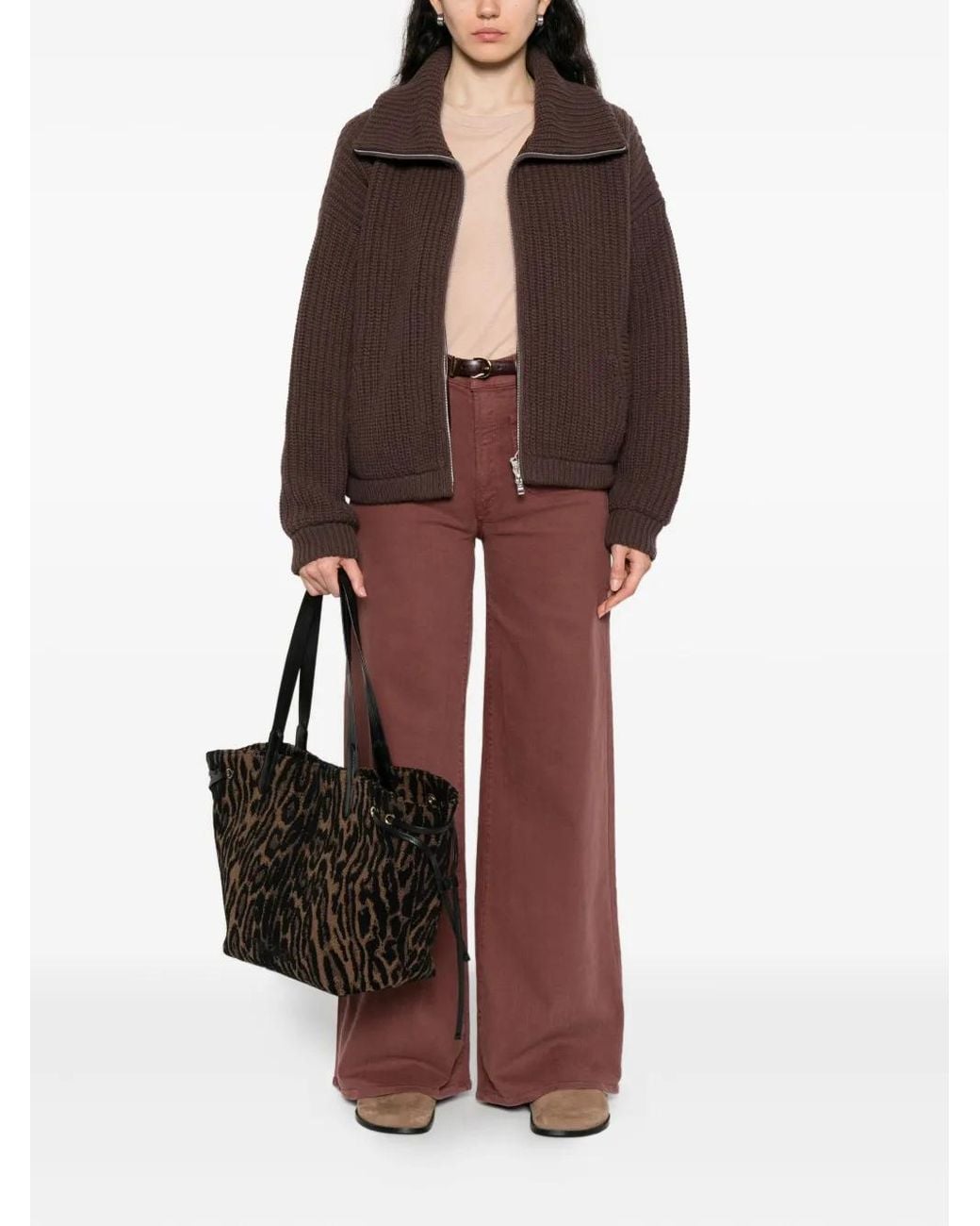 Mother Red Patch-Pockets Jeans