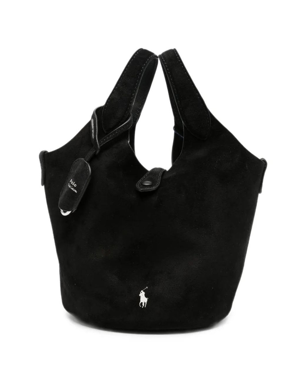Polo Ralph Lauren Black Suede Tote Bag Calf