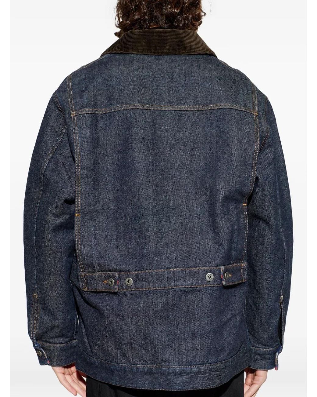 Loewe Blue Denim Jacket With Logo Patch for men