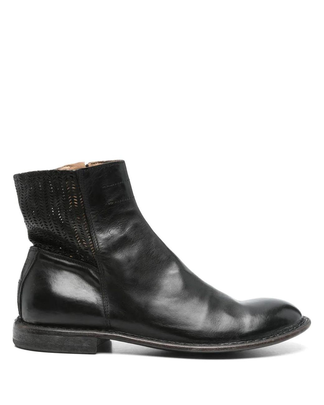 Moma Black Leather Ankle Boots