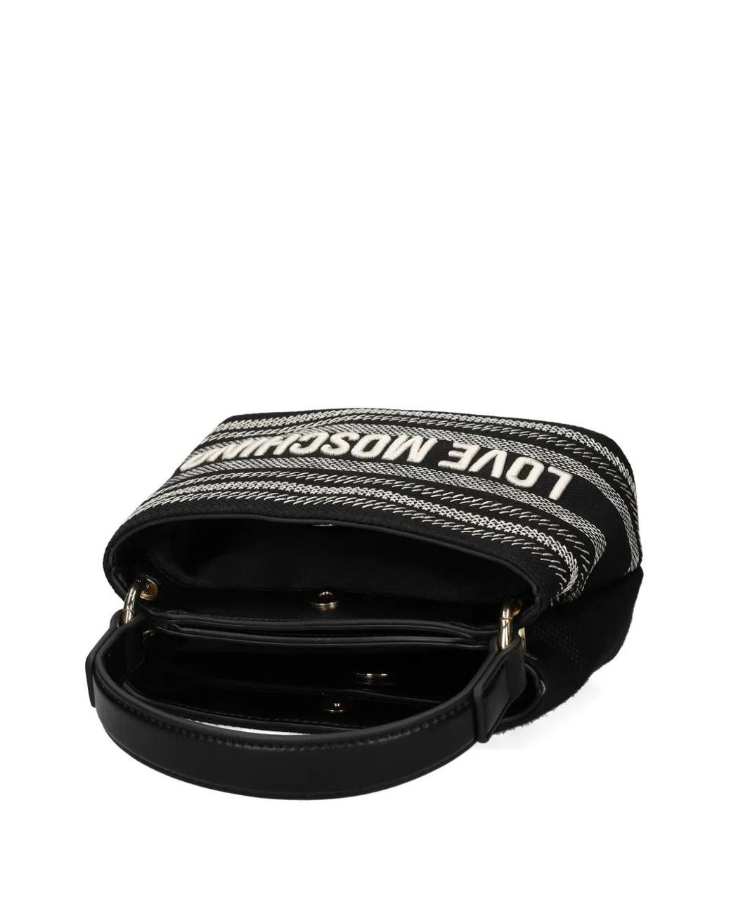 Love Moschino Black Logo-Embroidered Tote Bag