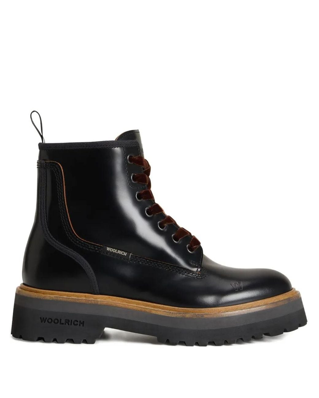 Woolrich Black Main Lace-Up Combat Boots