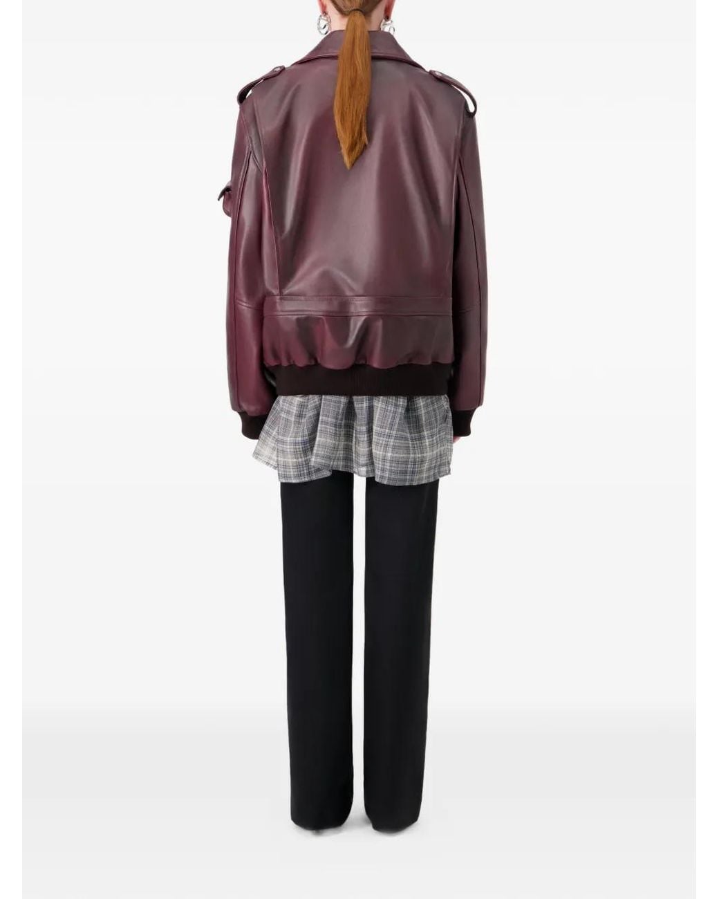 Coperni Purple Oversized Leather Jacket