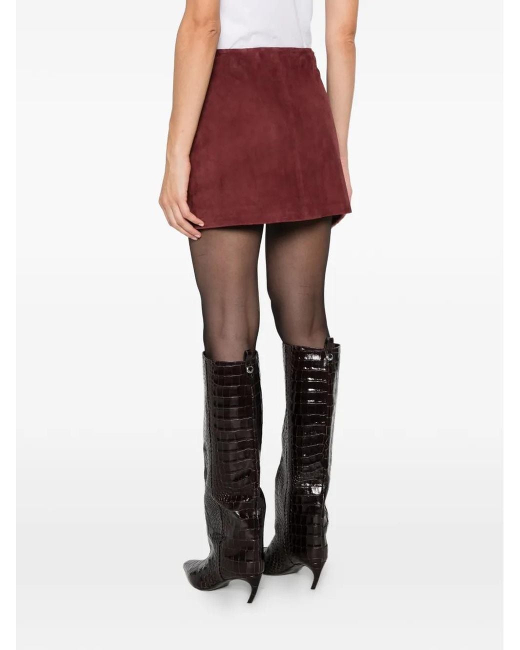 Arma Red Melody Suede Mini Skirt
