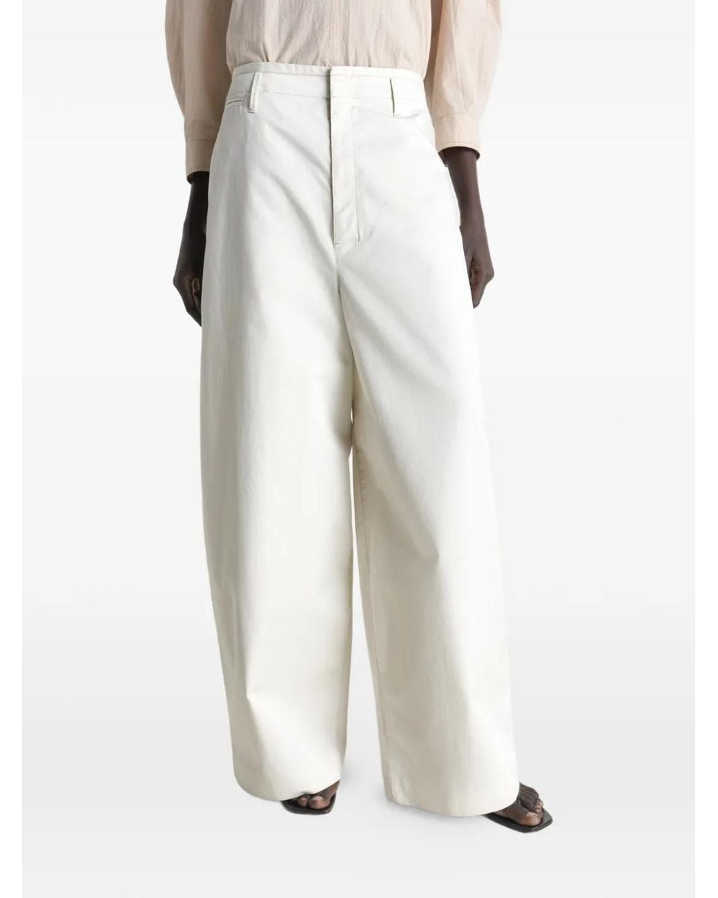 Lemaire White Belt-Loop Pocket Trousers