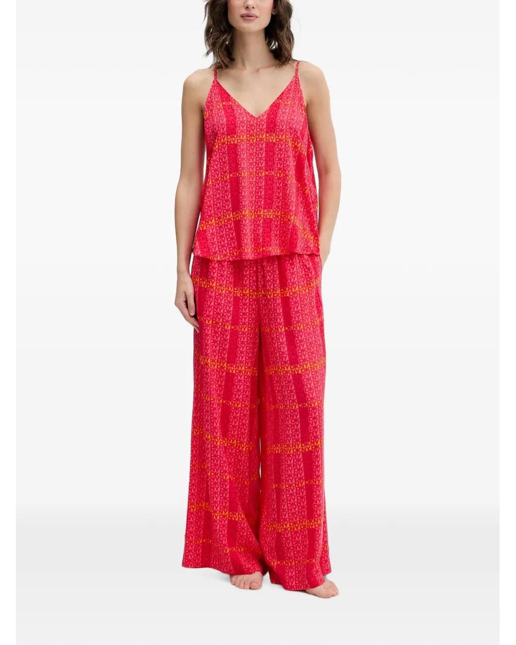 DKNY Red Logo-Print Pajamas (Set Of Two)