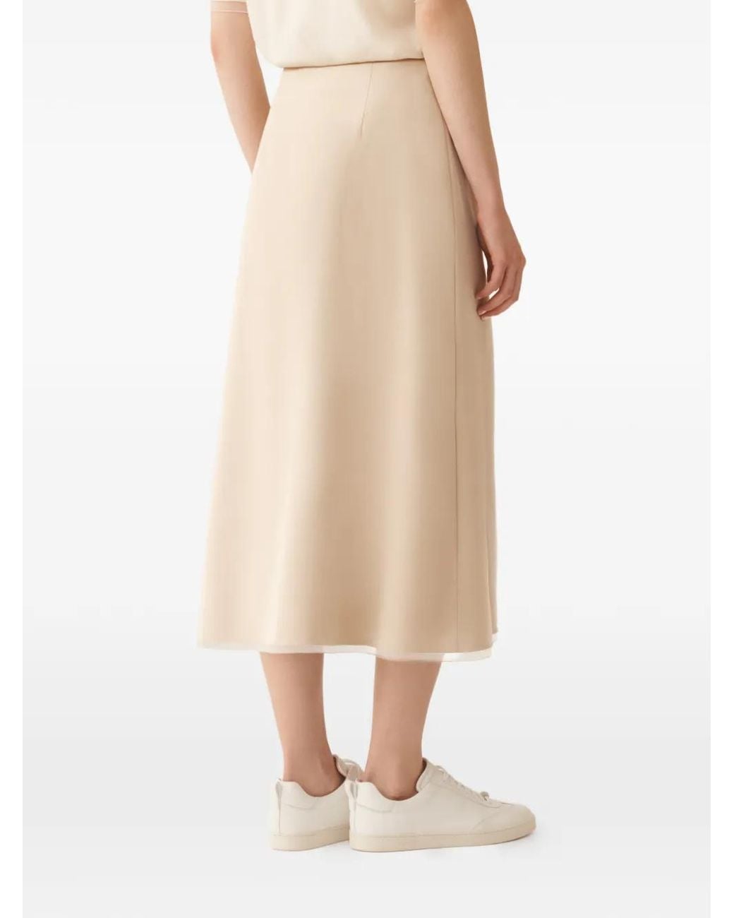 Fabiana Filippi Natural Zip-Fastening Midi Skirt