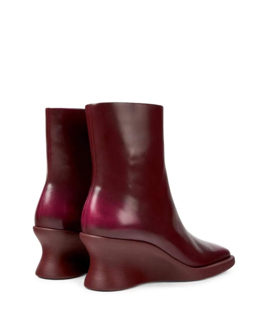 Camper Red Louise Wedge Ankle Boots