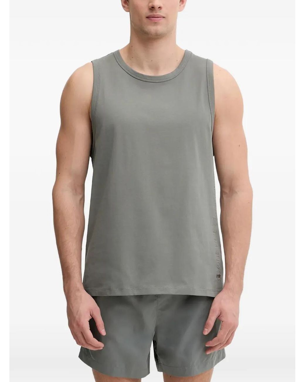 Karl Lagerfeld Gray Logo-Print Tank Top for men