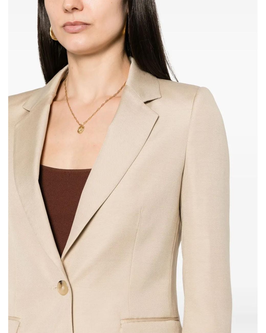 Stella McCartney Natural Iconic Notched-Lapels Blazer