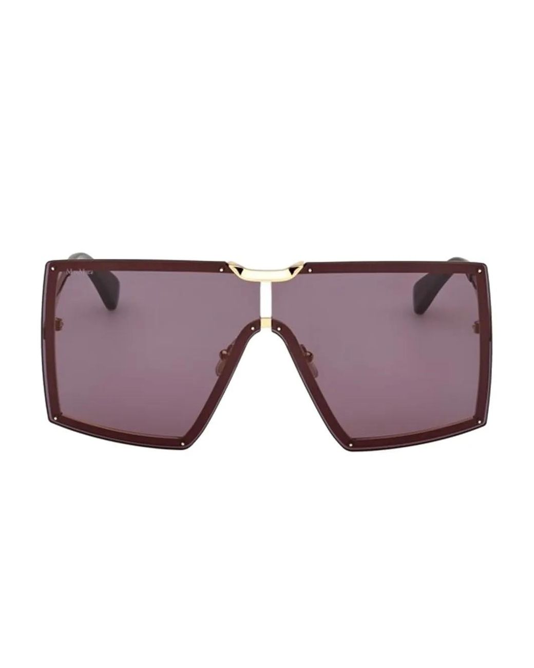 Max Mara Eyewear Purple Square-Frame-Detail Sunglasses
