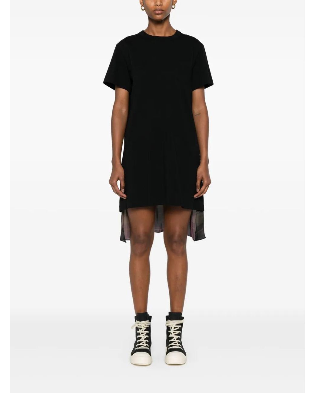 Sacai Black Panelled Mini Dress