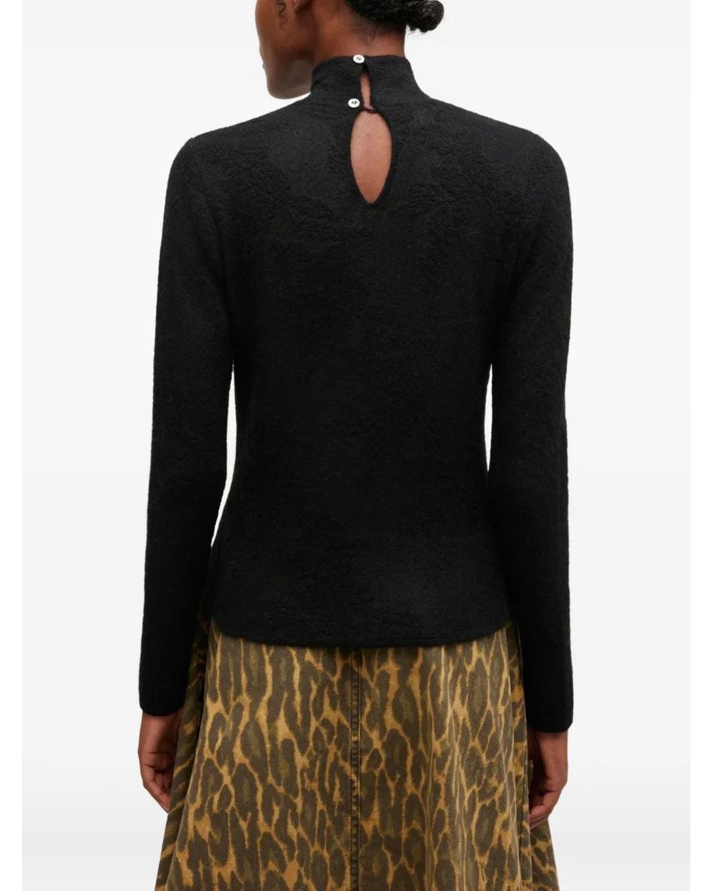 Ganni Black Sheer Turtleneck