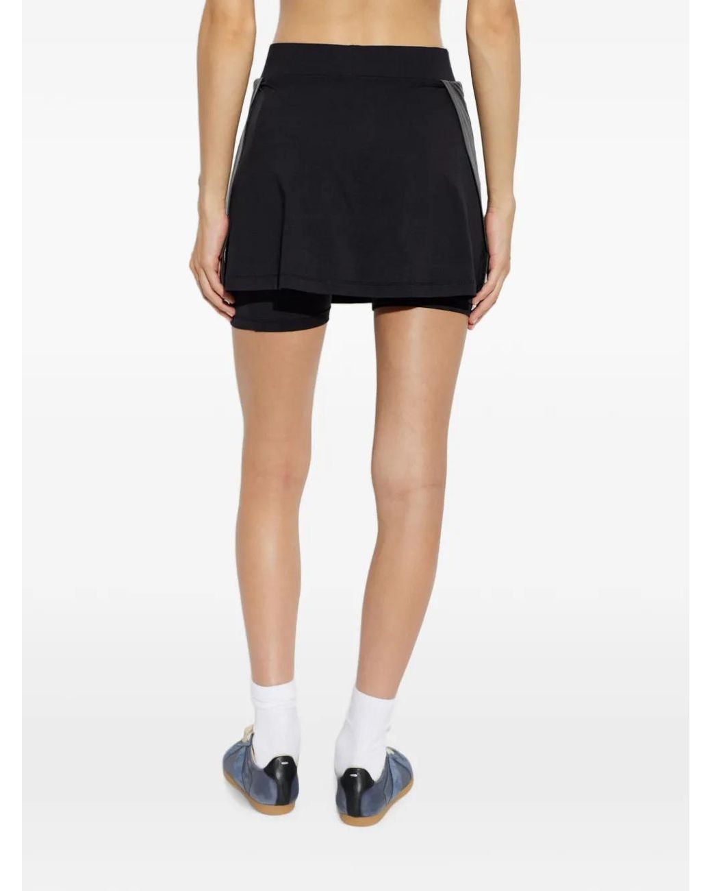 EA7 Black Logo-Print Panelled Skorts