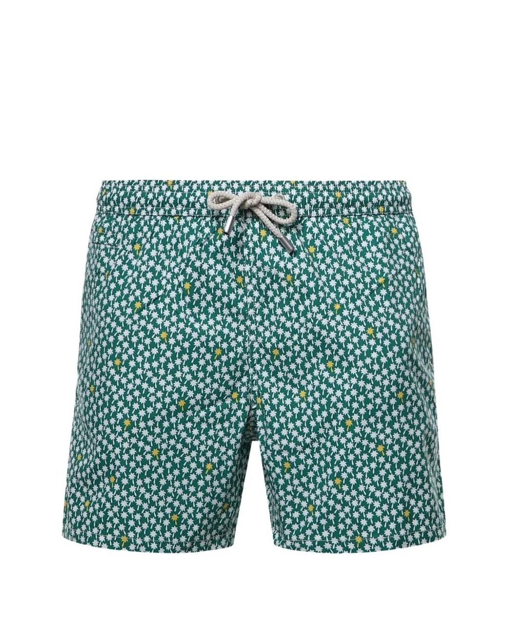 Mc2 Saint Barth Blue Lighting Micro Swim Shorts With All-Over Elephant Print for men