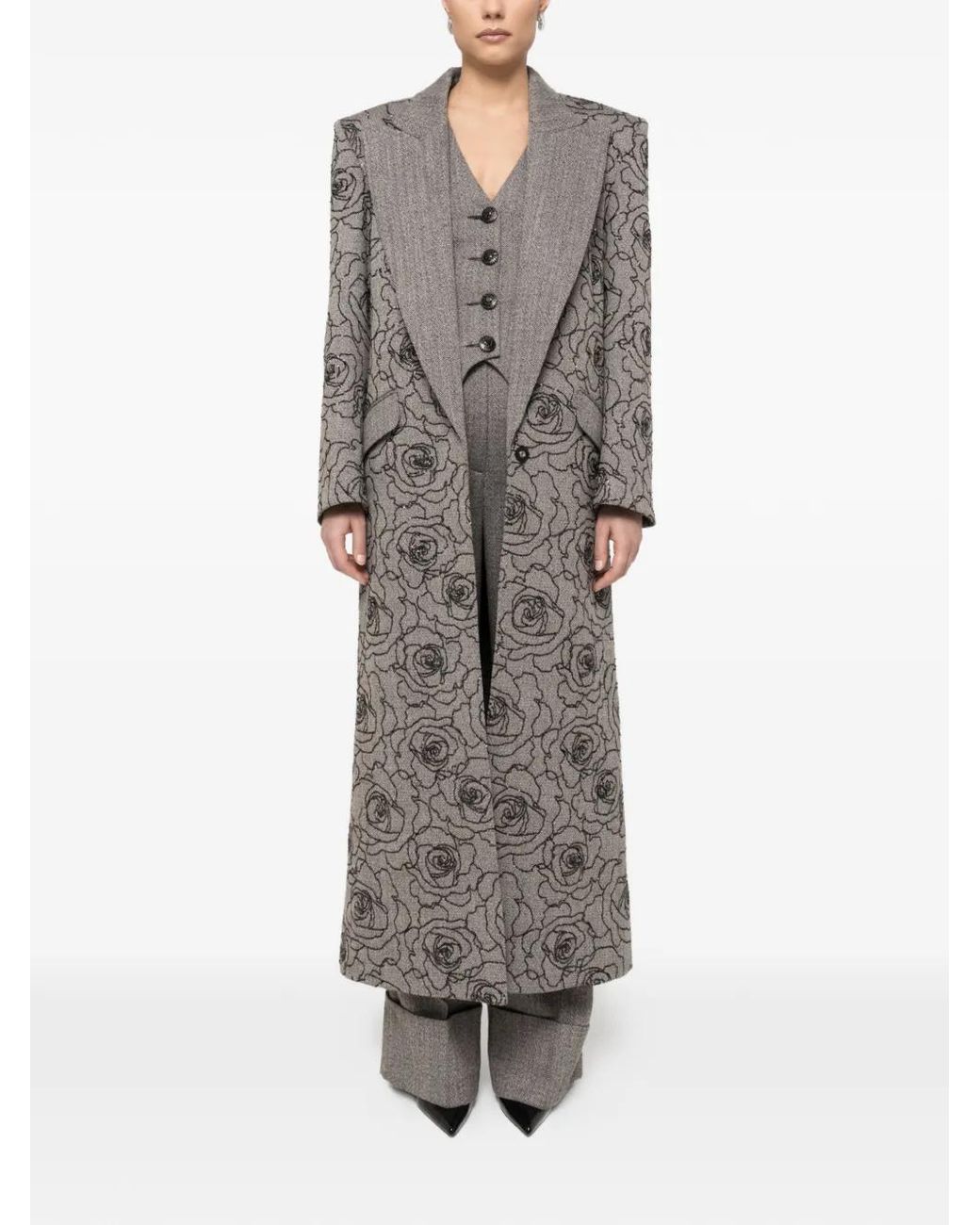 Nissa Gray Sequin-Embellished Coat