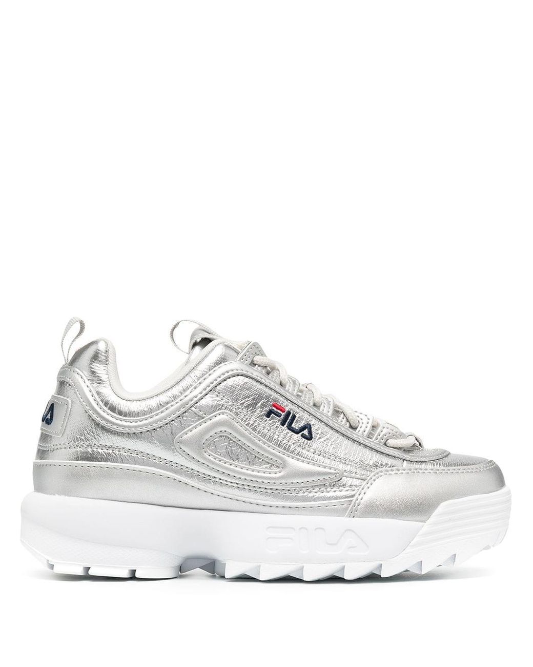 silver fila trainers