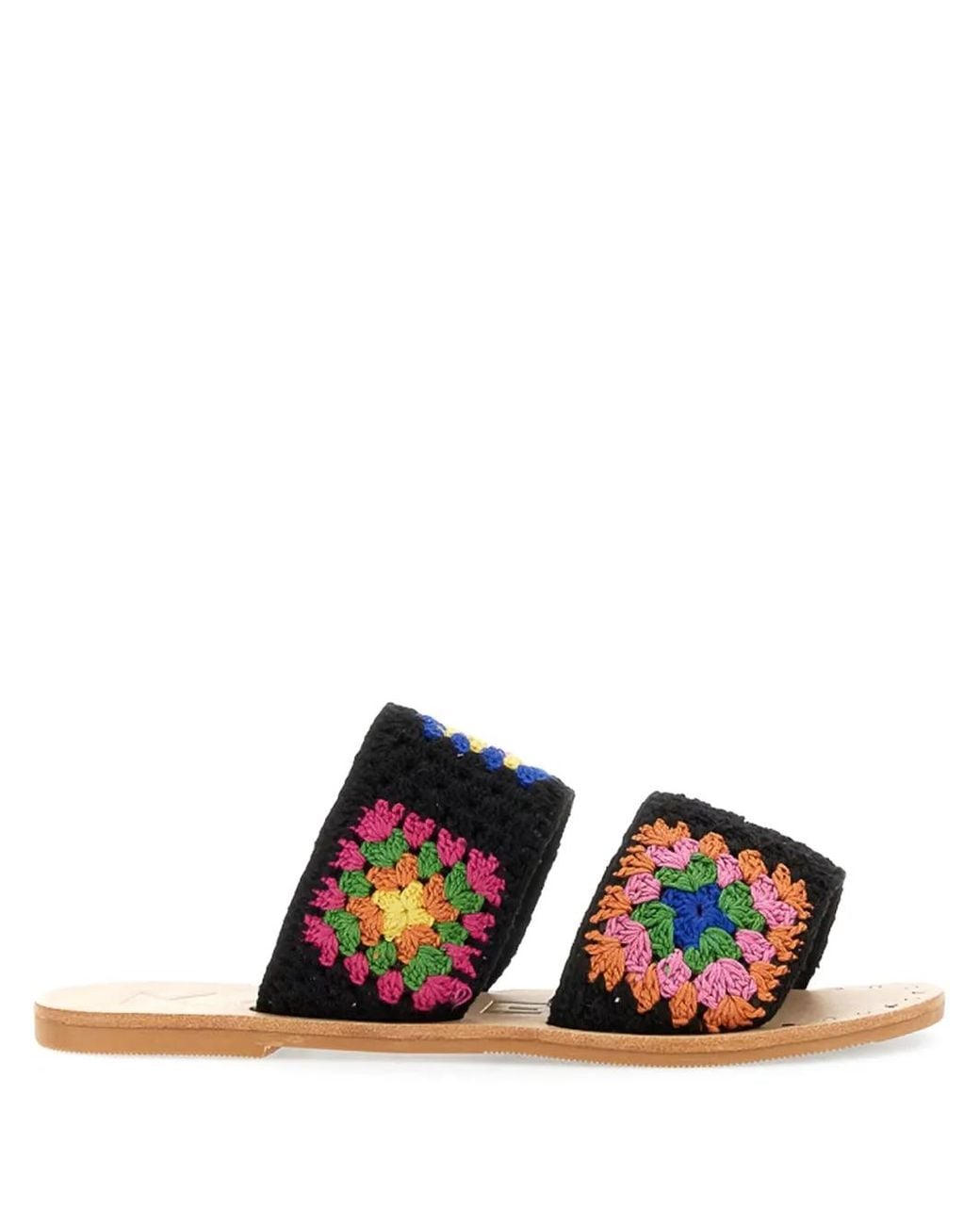 Manebí White Cotton Crochet Sandals