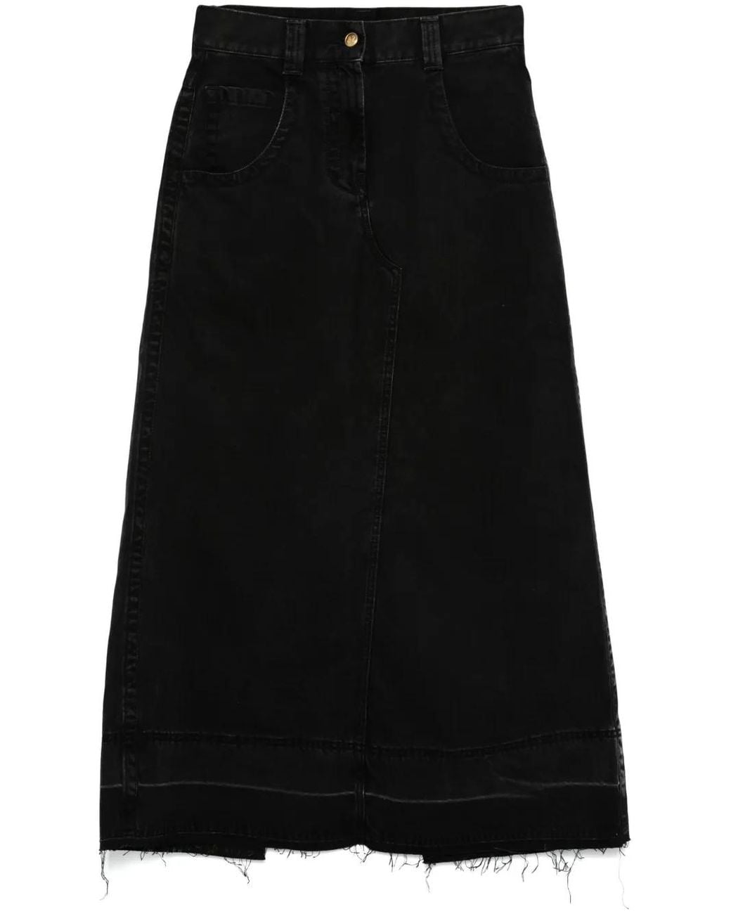Palm Angels Black Denim Maxi Skirt
