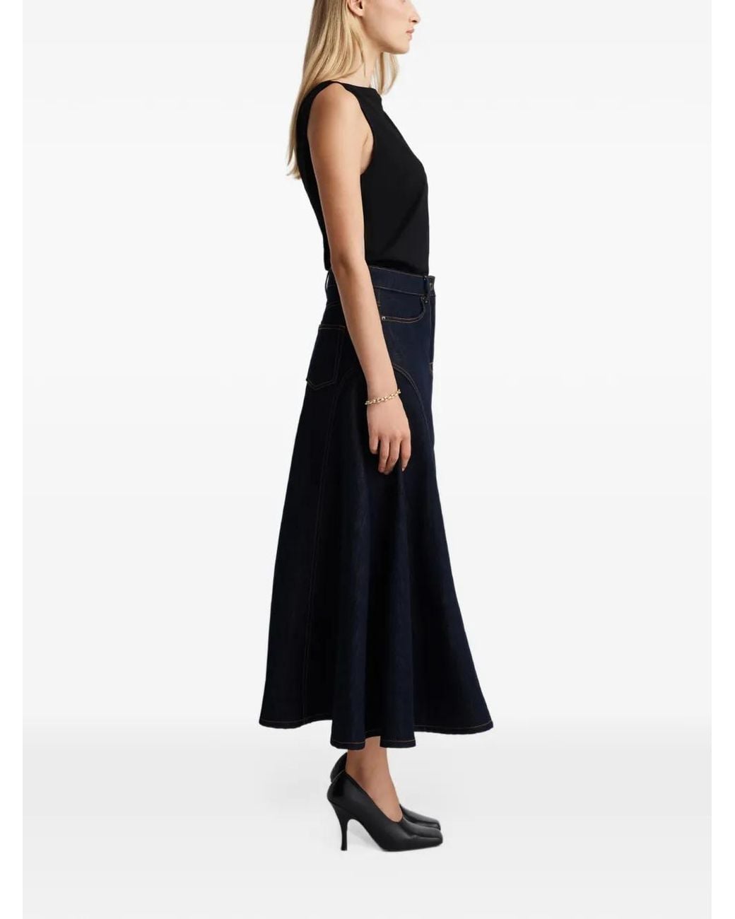Anna Quan Blue Judd Panelled Skirt