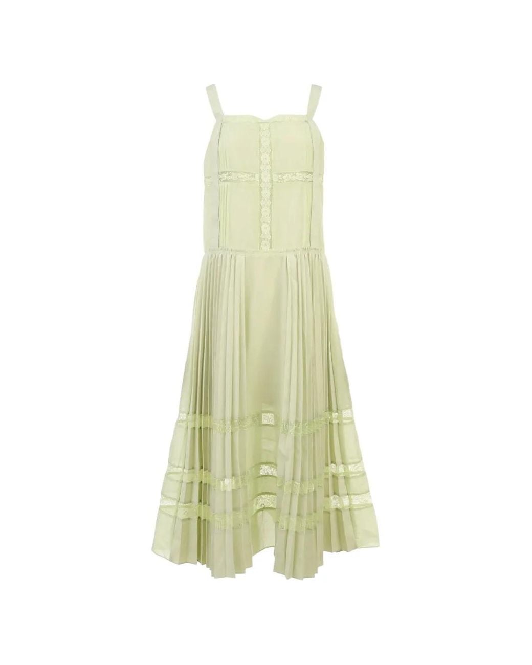 3.1 Phillip Lim White Robe Plissée À Bordure En Dentelle