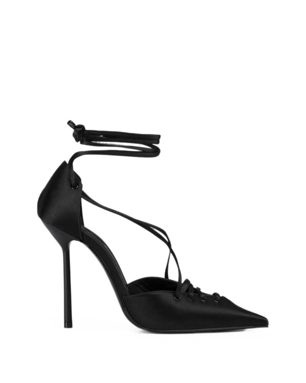 Le Silla Black Colette Lace-Up Pointed-Toe Pumps
