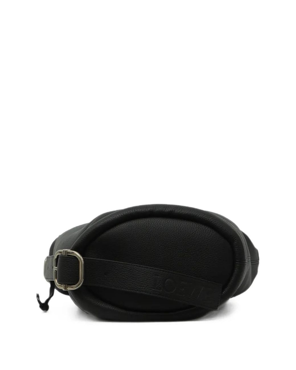 Loewe Black Medium Loop Bucket Hammered Leather Bag for men