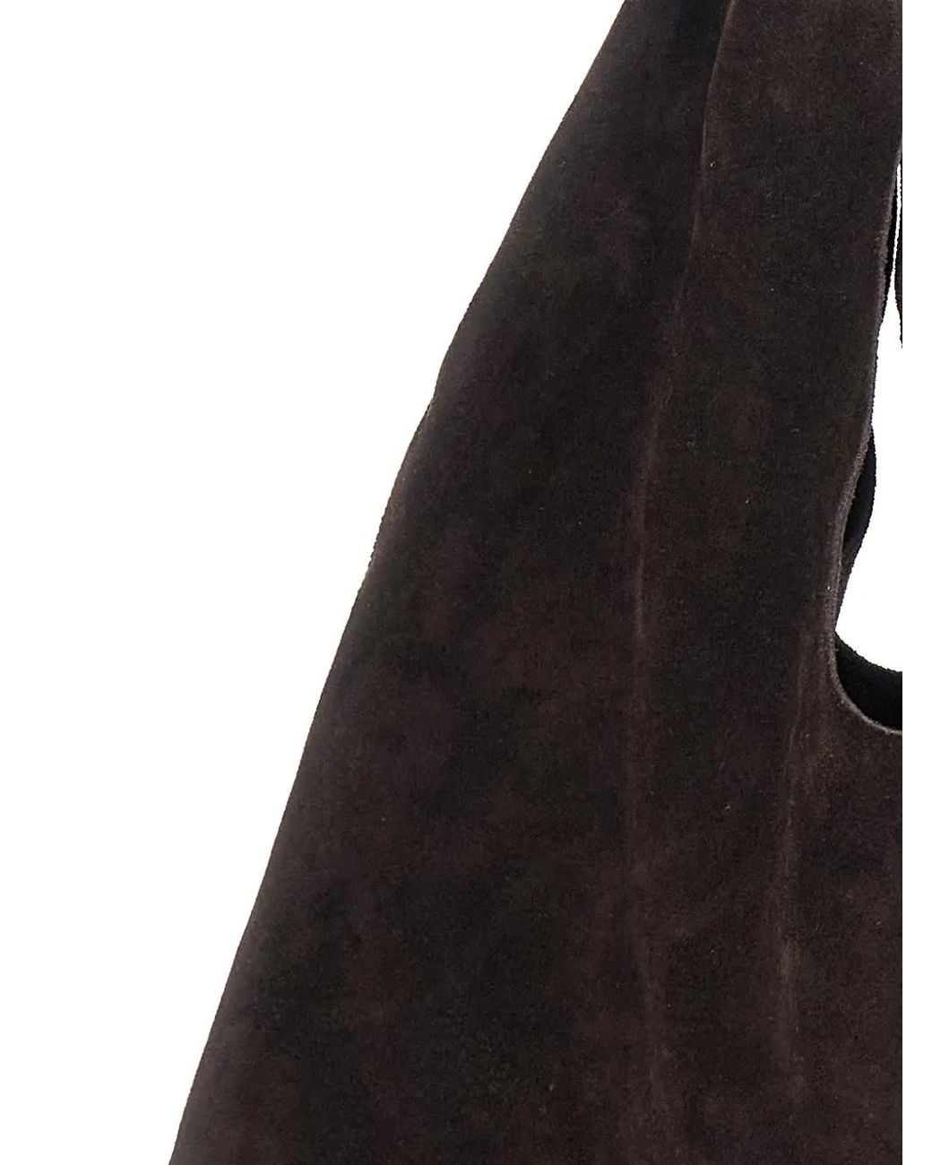 The Row Black Bindle Small Suede Shoulder Bag