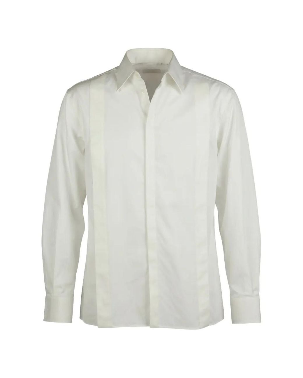 Valentino Garavani White Long-Sleeved Tuxedo Shirt for men