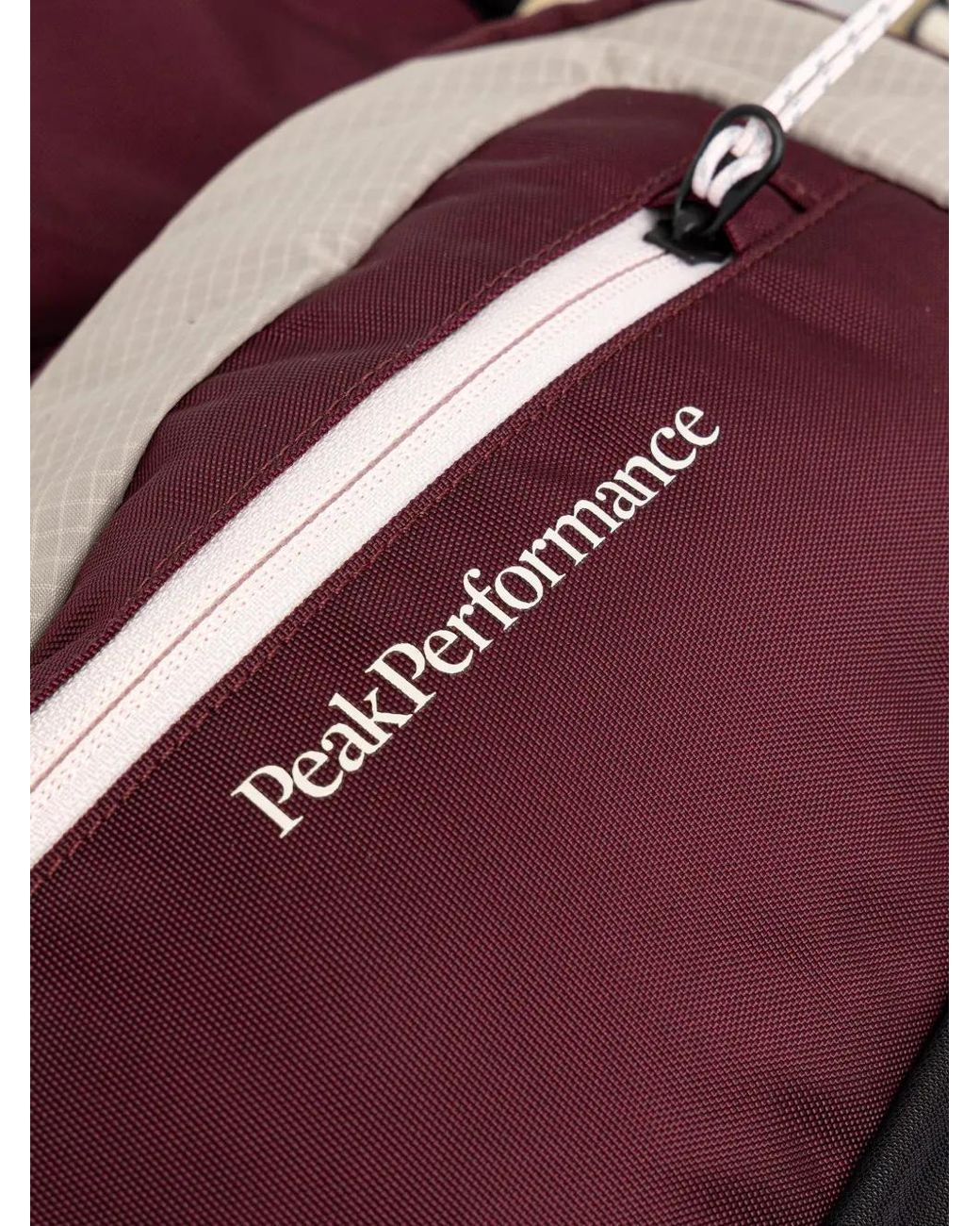 Peak Performance White Ripstop-Texture Logo-Print Backpack