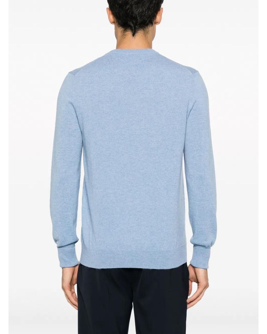 Ballantyne Blue V-Neck Cashmere Jumper for men