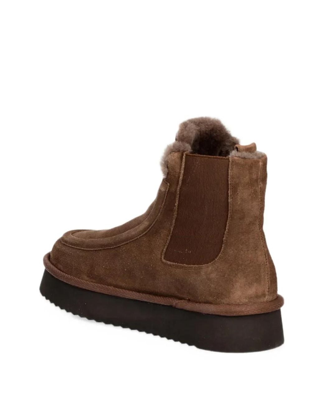 COPENHAGEN Brown Shearling-Lined Suede Boots