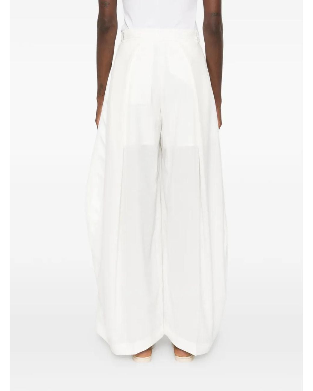 Sacai White Buckle Trousers