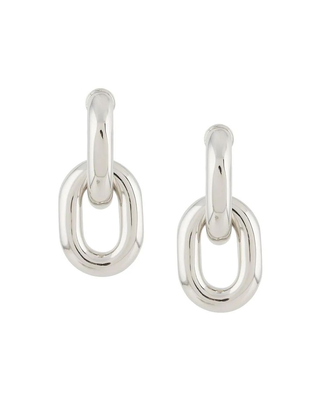 Rabanne White Chunky Drop-Chain Earrings