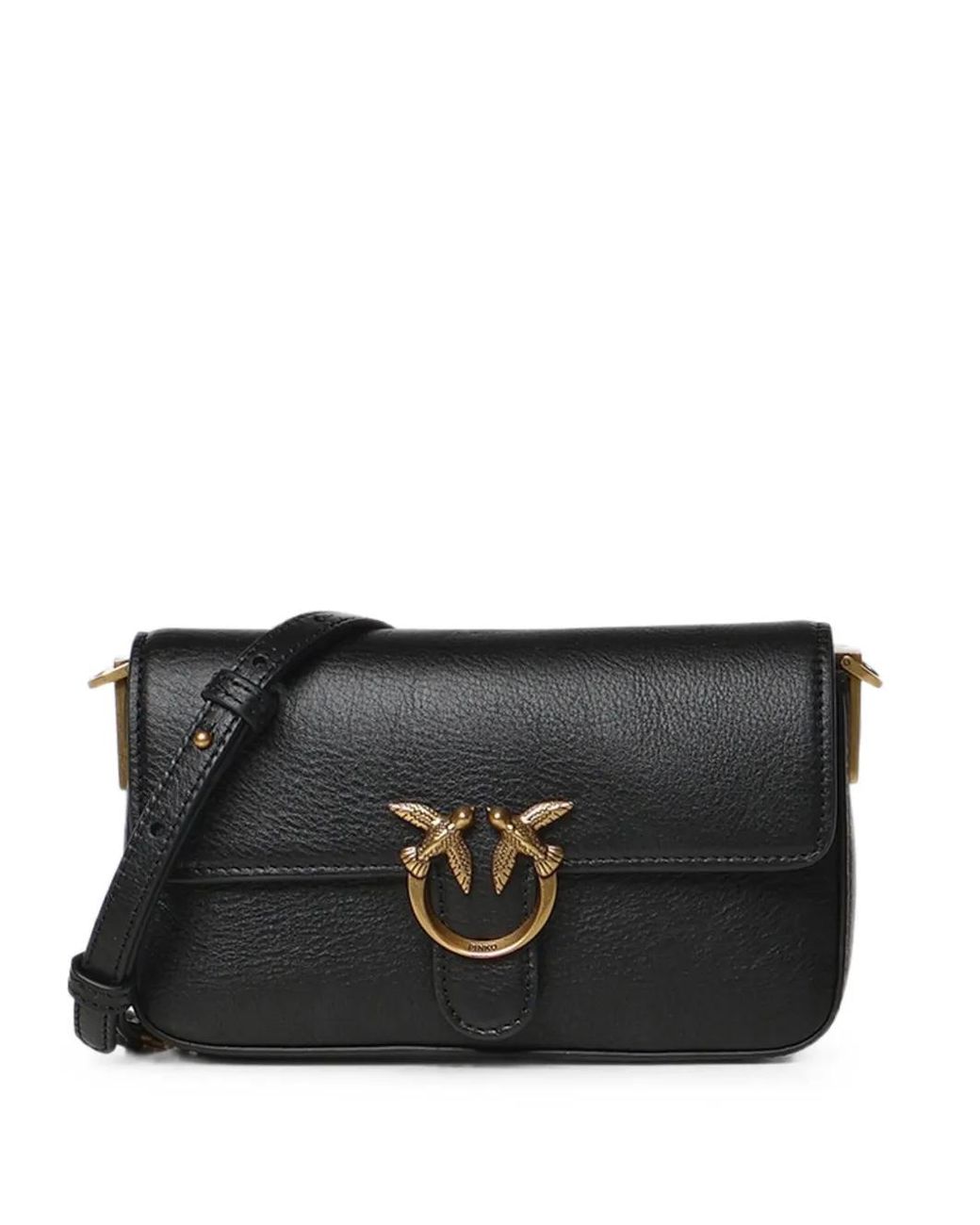 Pinko Black Baby Love Bag Leather Crossbody Bag