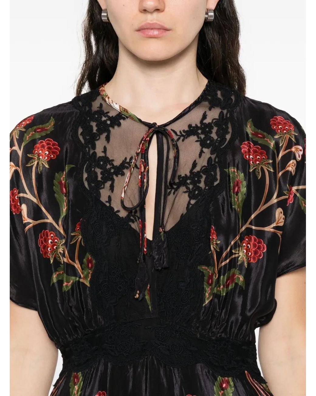 FARM Rio Berry Garden Mini Dress in Black | Lyst