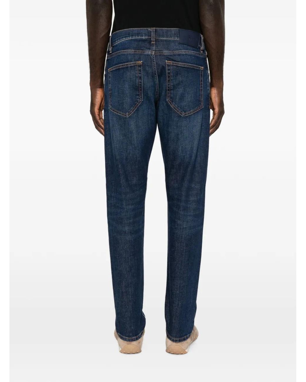 PT Torino Blue Faded Straight-Leg Jeans for men