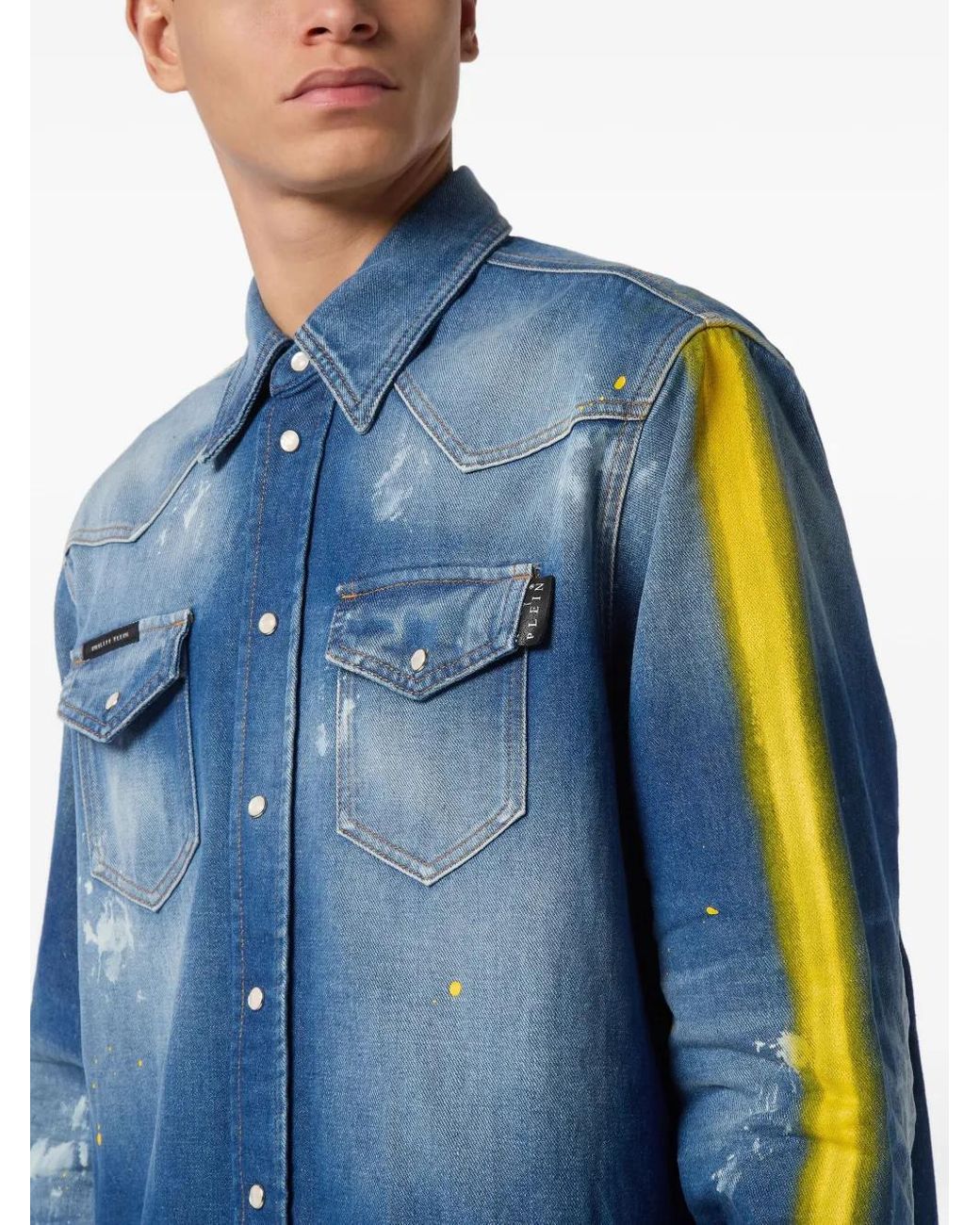 Philipp Plein Blue Oversize Denim Shirt for men