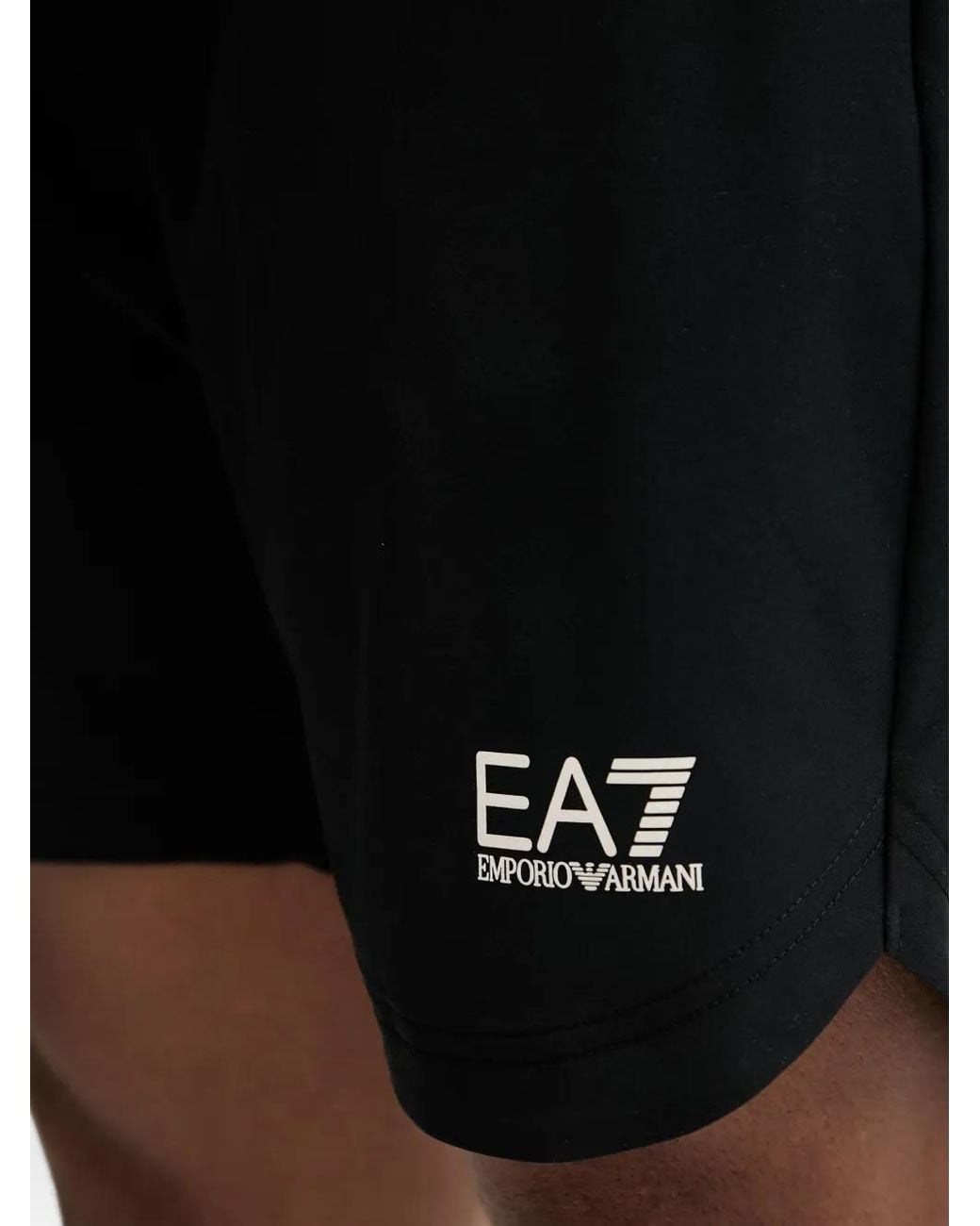 EA7 Shorts Met Logoprint in het Black voor heren
