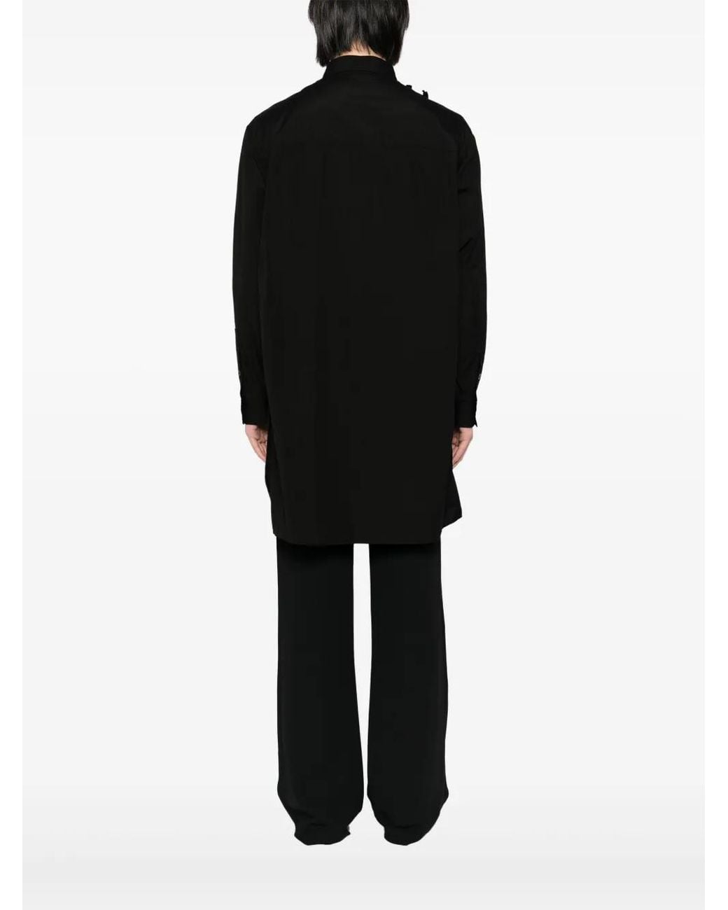 Yohji Yamamoto Black Pintuck-Detailed Shirt for men